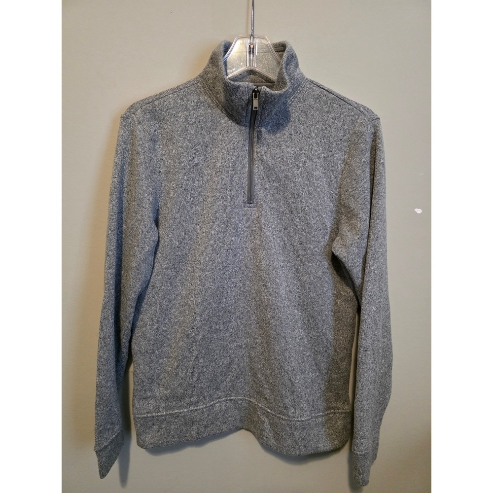 Old Navy Womens Small Heather Gray Quarter Zip Fleece Pullover Sweater Comfy‎